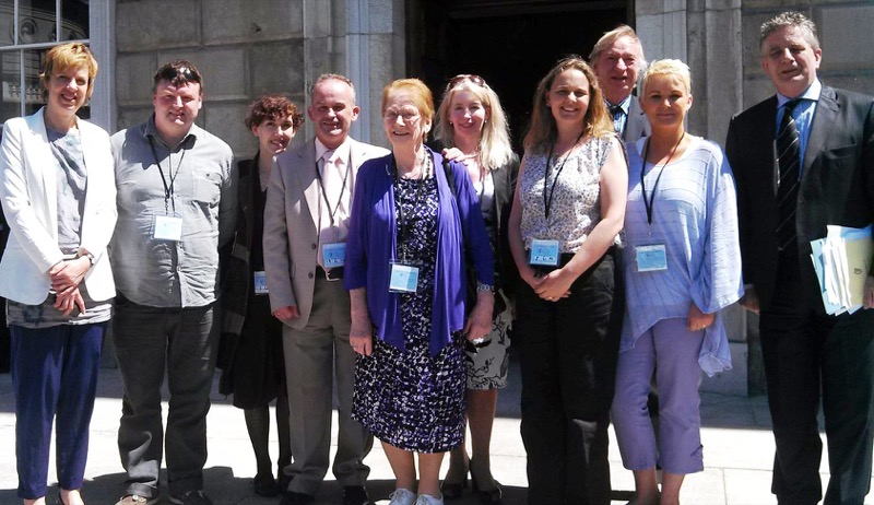 Senator Ivana Bacik; Joseph Kavanagh, YADA Ireland; Dr Sandrine Brisset, Assistant Professor Paul Horan, School of Nursing and Midwifery, Trinity; Maureen Kelly nee Horan; Professor Sarah Alynstacey, Director of the Centre for Medieval and Renaissance Studies, Trinity; Olivia English Kissane; Dr Sharon Greene (Castledermot Historical Society); Dr Gerald Morgan, The Chaucer Hub; Senator Sean Barret