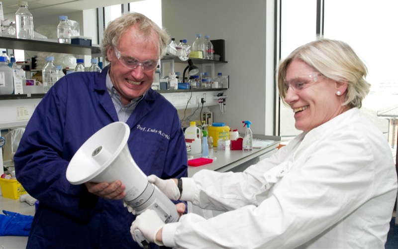 Professor of Comparative Immunology at Trinity, Cliona O'Farrelly, pictured with Professor of Biochemistry and Director of TBSI, Luke O'Neill, led Trinity's bid to host Discover Research Dublin.