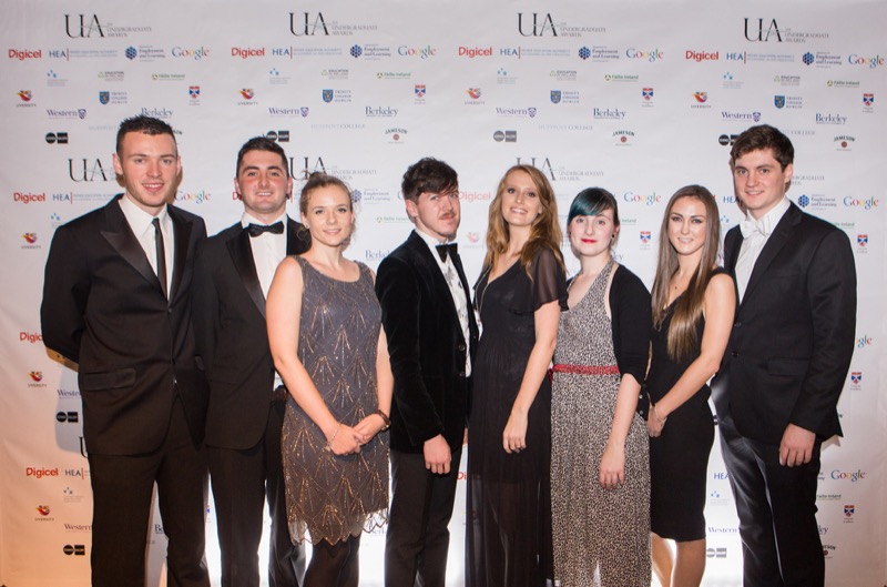 Trinity Undergraduate Award winners: Tadhg Giles, Pierce Healy, Fiona Saluk, Stephen Quinn, Susannah Keller Finn, Liath Gleeson, Kyrsten Baker, Jack Fitzsimons