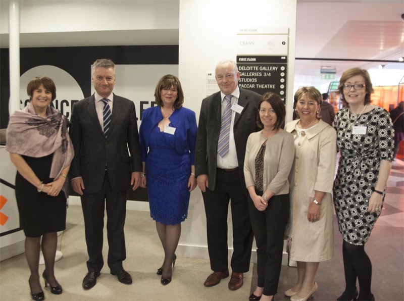Prof Mary McCarron, Dean, Faculty of Health Sciences, Dr Patrick Prendergast, Provost, Dr Paula Flynn, Director of the Centre, Dr Michael Shevlin, Director of IES, Prof Linda Hogan, Vice-Provost/CAO, Ms Denise Kelly, NCCA, and Dr Carmel Sullivan, Head, School of Education  