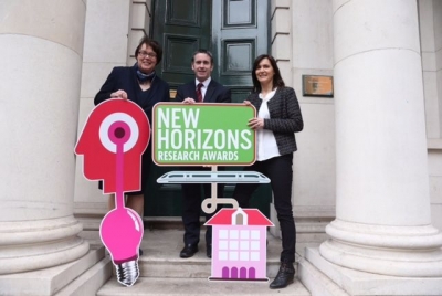 Dr. Eucharia Meehan, IRC Director; Damien English TD, Minister of State for Research and Innovation; Professor Anna Davies, TCD and European Research Council awardee.