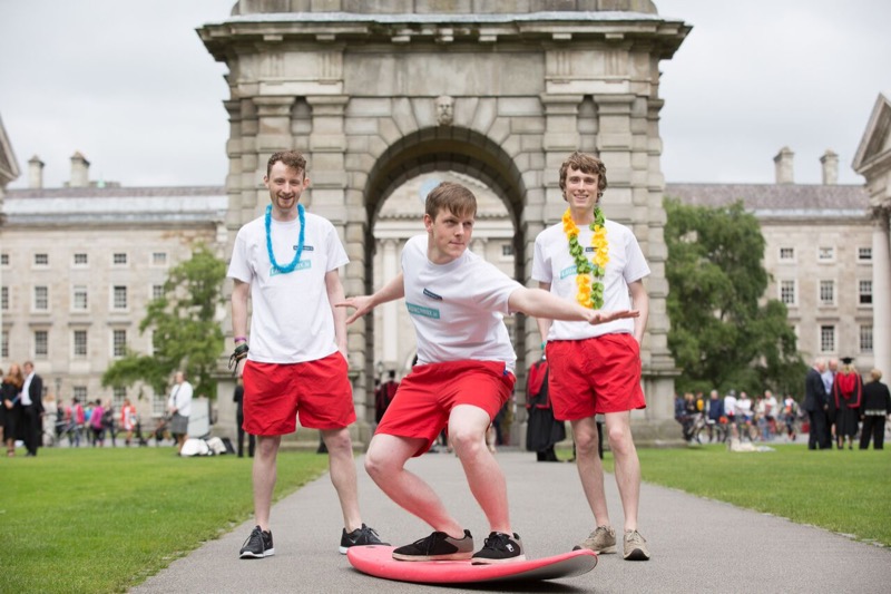 Jamie Holohan Colin Burke and Sean Connor of Trinity LaunchBox team Surfbuoy