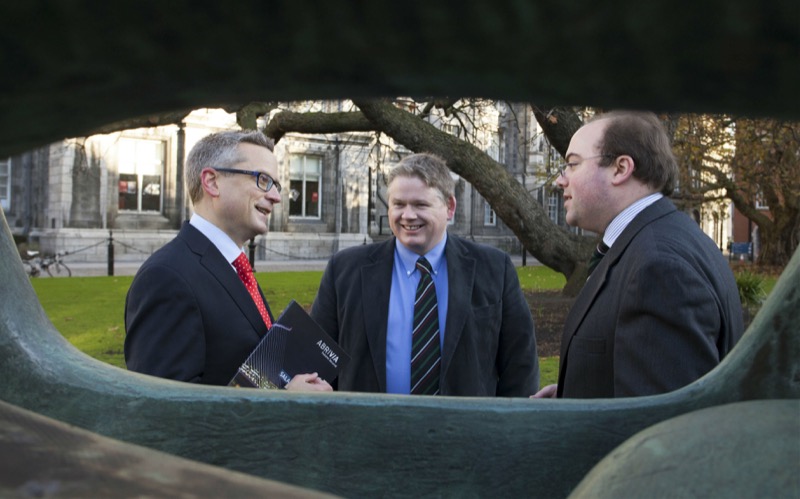  Donal O'Brien, managing director, Abrivia Recruitment with Prof Brian Lucey & Dr Charles Larkin.