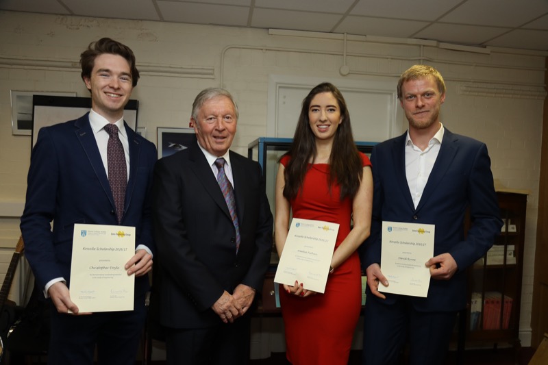 From left to right are Christopher Doyle, Mr Eric Kinsella, Amelia Feehan and David Byrne.