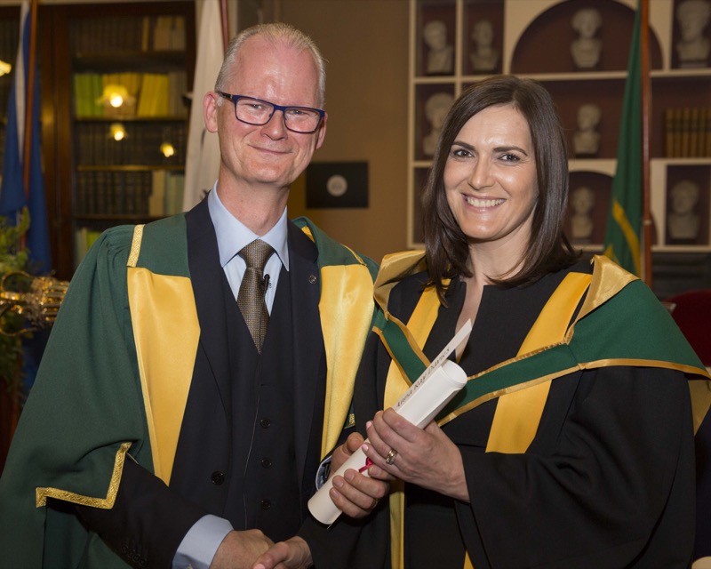 Prof Anna Davies with Prof M Peter Kennedy, President of RIA