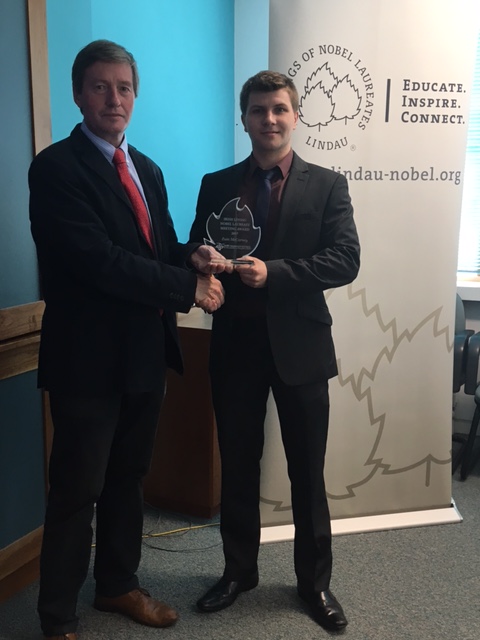 Eoin McCarney (right), was one of only two Irish students invited to contribute at the Nobel Laureate meeting.