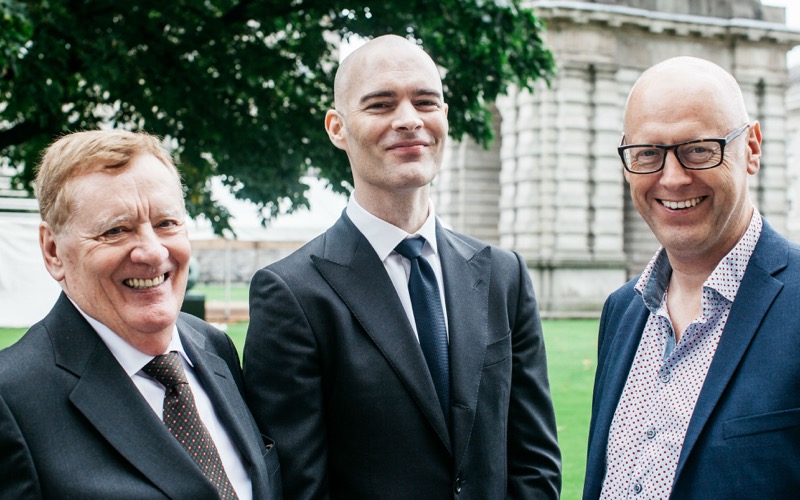 Seamus McDermott, Founder of the Liffey Trust, John Drumm Founder of Glencare Healthcare, and Professor Andrew Burke, Dean of Trinity Business School