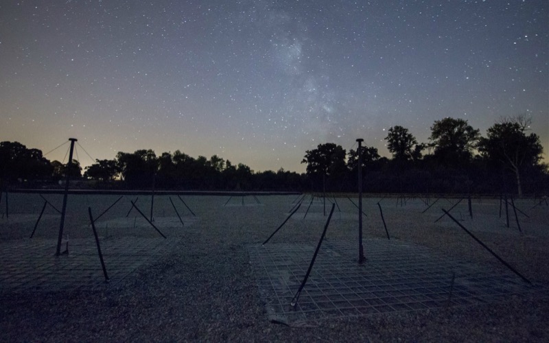 The Irish LOFAR Radio Telescope at Birr Castle with the Milky Way overhead. I-LOFAR will give us new views of the Universe.