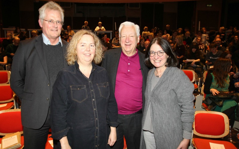 Sean Rainbird, Director, National Gallery of Ireland; Linda Doyle, Professor of Engineering and the Arts, and Chair of TRIARC; Michael Craig-Martin, artist;  Yvonne Scott, Associate Professor, History of Art and Director TRIARC.