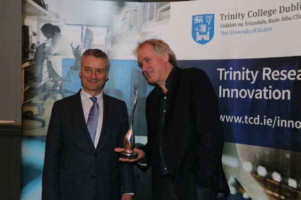  Provost, Dr Patrick Prendergast with Professor of Biochemistry, Luke O'Neill who was awarded the Provost Innovation Award for his outstanding contribution to innovation throughout his career.