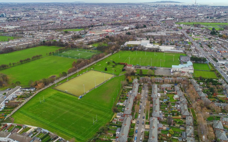 Aerial view of  the 17-acre site.