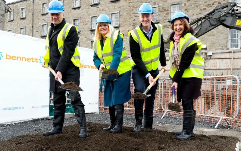 Minister Mary Mitchell O'Connor with Provost, College Bursar & Students' Union President, Kevin Keane