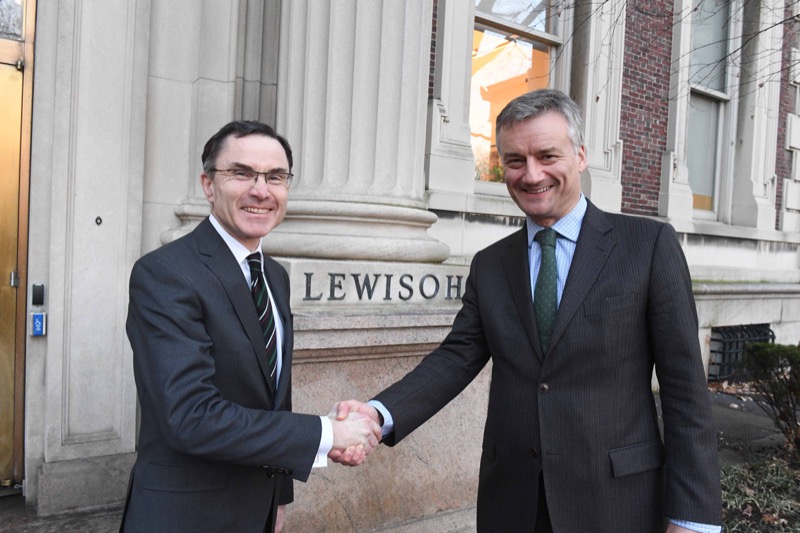 Columbia University's David Madigan with Provost, Dr Prendergast on the occasion of the signing.