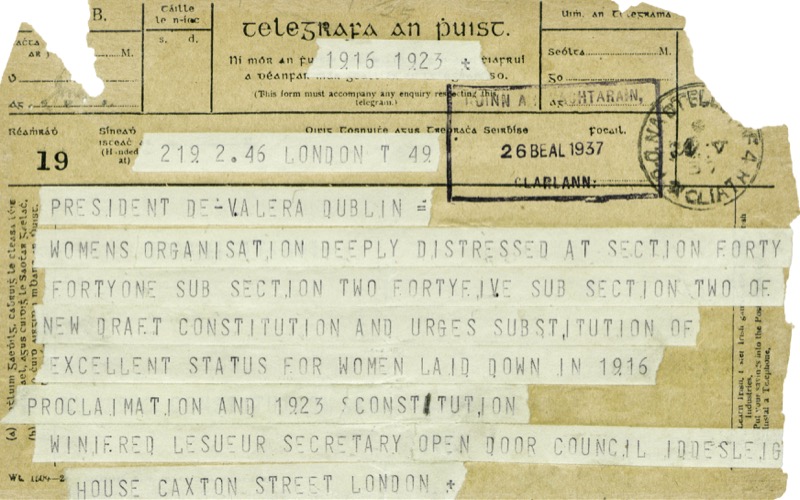 Criticism of President De Valera & 1937 Constitution