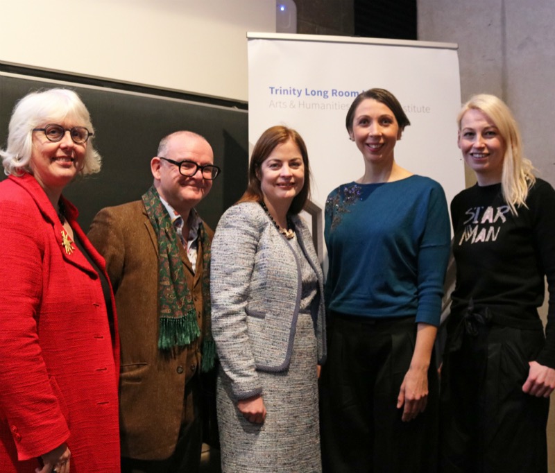 Jane Ohlmeyer, Director Trinity Long Room Hub; Darryl Jones, Dean of the Faculty of Arts, Humanities and Social Sciences; Deirdre Ahern, Associate Professor, School of Law, Trinity; Lauren Arrington, Senior Lecturer, Institute of Irish Studies, University of Liverpool; Susan Cahill, Associate Professor in the School of Irish Studies, Concordia University, Montréal