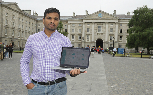 Sajeesh Kesavan from Incareview participating in ‘Validator’, Trinity’s new health tech incubator. 