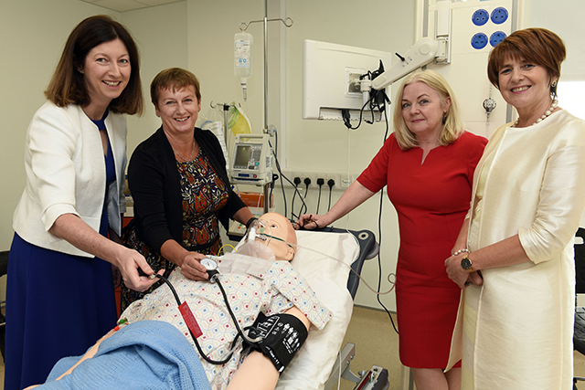 Pictured at the launch were (left to right): Chief Nurse, Dublin Midlands Hospital Group, Ms Eileen Whelan, Clinical Skills Manager, Trinity School of Nursing and Midwifery, Ms Freda Neill, Head of Trinity's School of Nursing and Midwifery, Professor Anne-Marie Brady, and Dean of Trinity's Faculty of Health Sciences, Professor Mary McCarron.