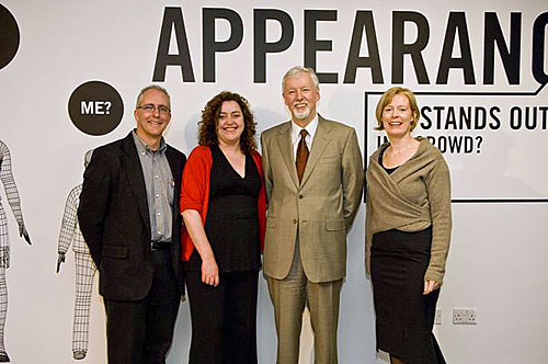 Metropolis reseachers professor henry rice of the school of engineering, professor carol o'sullivan of the graphics, vision and visualisation group at the school of computer science and statistics, provost dr john hegarty, and professor fiona newell of the trinity college institute of neuroscience. 