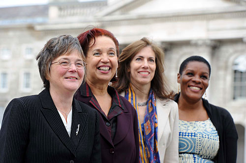 Pictured (left to right) at the africa day celebration held in trinity college dublin on 25th may are: prof. jane grimson, chair of the trinity international development initiative at tcd, prof. margaret kigozi, executive director, uganda investment authority, dr. marcela villarreal, director gender, equity and rural employment division, food and agriculture organisation and kalongo chitengi, zamb