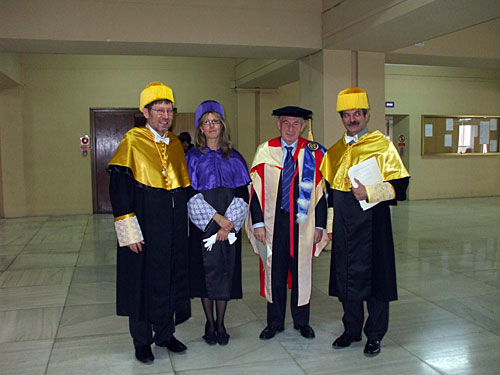 Professor marek radomski, professor maria angeles moro, complutense university, professor colm o'morain, dean of the faculty of health sciences, tcd, and professor ignacio lizasoain, complutense university.
