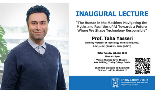 Image of Taha Yasseri Inaugural Lecture details