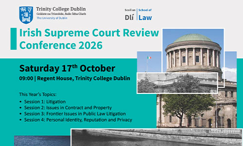 Event details for ISCR conference on 17 October 2026 in Trinity College Dublin.
