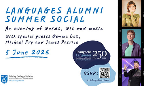 Event details for Languages Alumni Summer Social on Friday 05 June 2026.