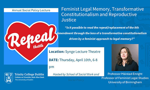 Event details for Mairead Enright Annual Social Policy Lecture 2025