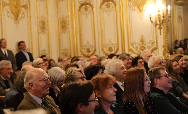 Image of audience during the book launch of The Irish Proust in Paris.