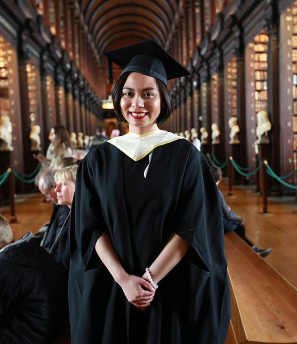An image of a student on graduation day