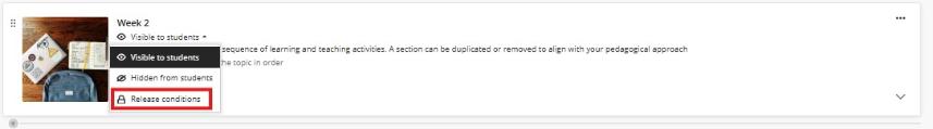 Release Conditions Main Menu