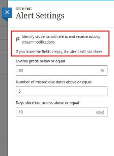 Analytics Alert Settings