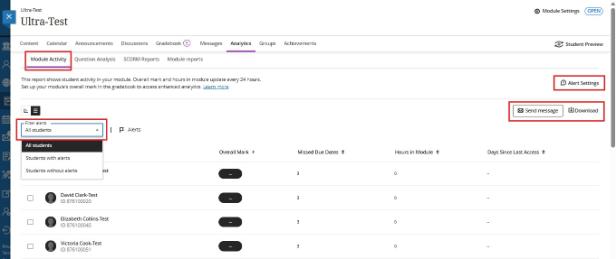 Analytics Module Activity