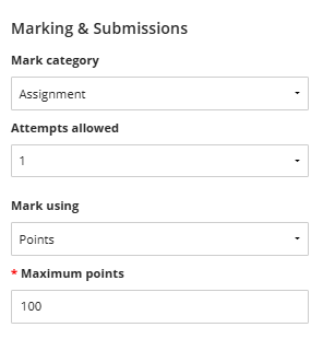 Setting up Blackboard Assignment Step 4 Marks