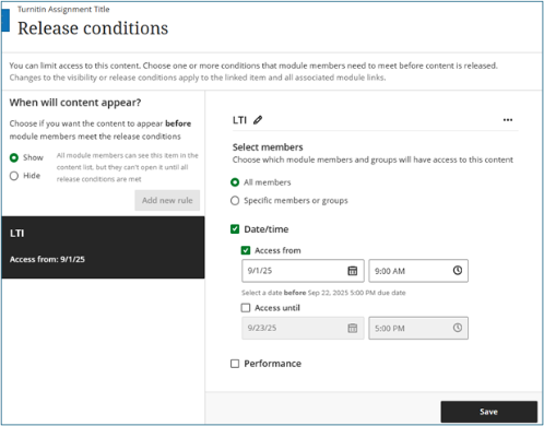 Release Conditions