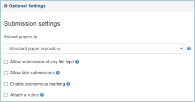 Turnitin Optional Settings 1