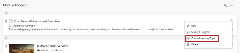 Convert Folder to Learning Topic