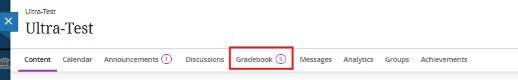 Gradebook top navigation