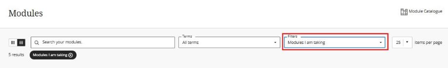 Module I am taking search