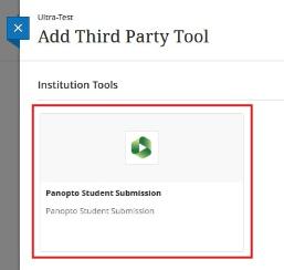Third Party Tools Panopto Video Assignment