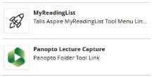 Third Party Tools - Adding MyReadingList & Panopto
