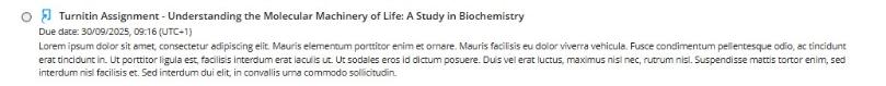 Example of Turnitin Assignment