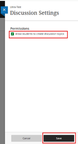 Allow Students to create discussions step 2