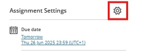 Assesment Settings Cog