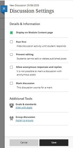 Discussion Settings