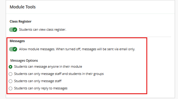 Message Settings