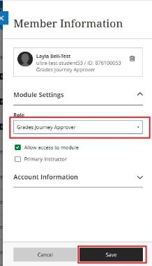 How to setup up Grades Journey Approver Role Step 2