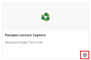 Add Panopto Lecture Capture - Third Party Tools