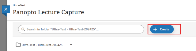 Panopto create option