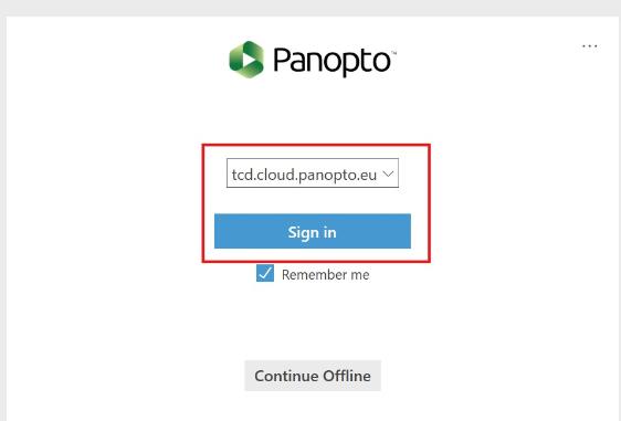 Panopto Sign in